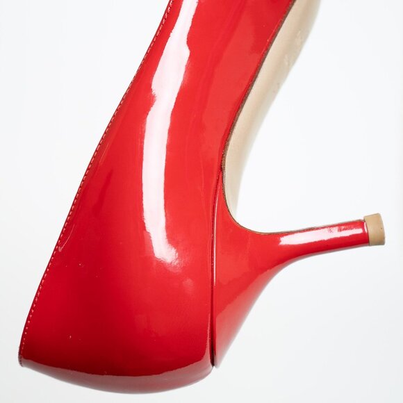 Valentino Garavani Couture Patent Leather Pumps Bow Peep Toe Kitten Heel EU 37.5 - Picture 12 of 14
